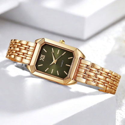The Lady Is Just Wearing A Square Quartz Watch