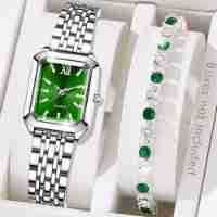 The Lady Is Just Wearing A Square Quartz Watch