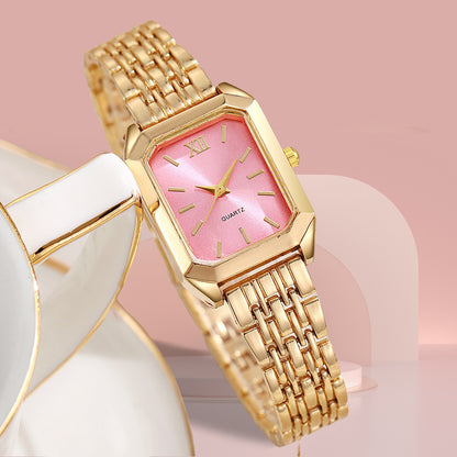 The Lady Is Just Wearing A Square Quartz Watch