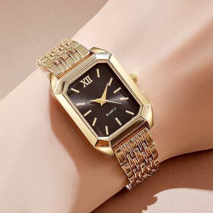 The Lady Is Just Wearing A Square Quartz Watch