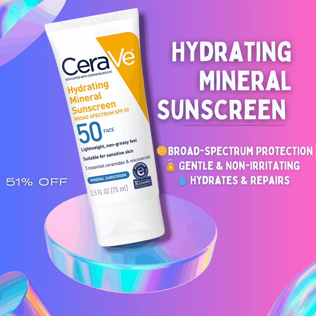 CeraVe Hydrating Mineral Sunscreen Face Lotion SPF 50 – 75ml