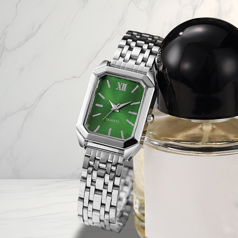 The Lady Is Just Wearing A Square Quartz Watch