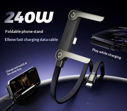 2-in-1 Data Wire Foldable Phone Tablet Stand Type-C To Type-C USB-A