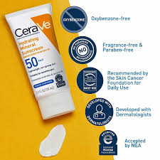CeraVe Hydrating Mineral Sunscreen Face Lotion SPF 50 – 75ml